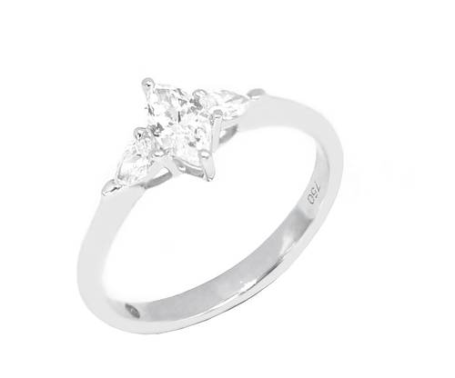 خاتم سولتير ألماس Marquise CUT SI D