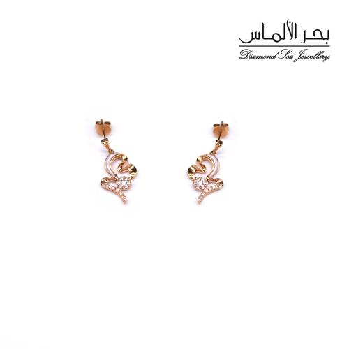 Diamond and shell earrings