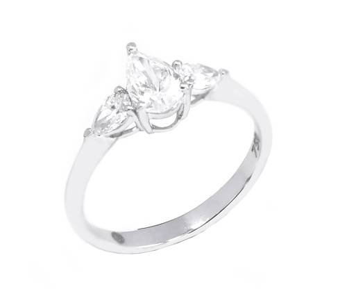 خاتم سولتير ألماس PEAR CUT VVS D