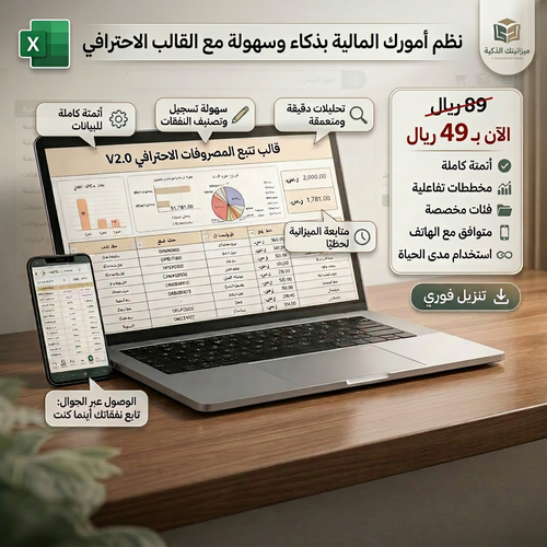 قالب Excel لتعقب المصروفات وتنظيم الميزانية الشخصية