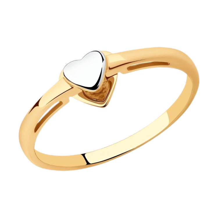 Gold Ring with Heart-Shaped Stone