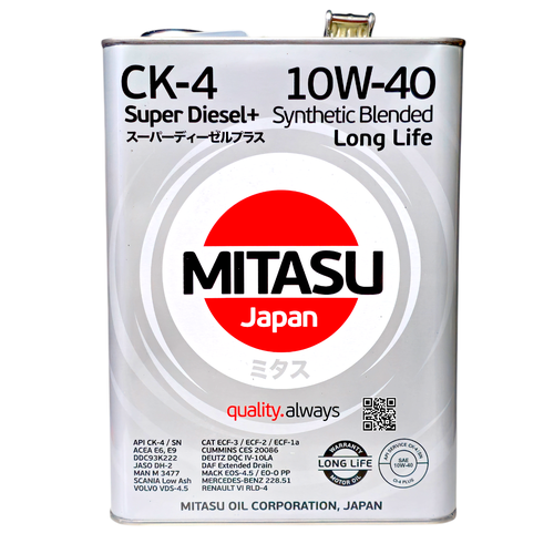 ميتاسو زيت محرك ديزل ياباني  MITASU CK-4 10W-40 - 4L