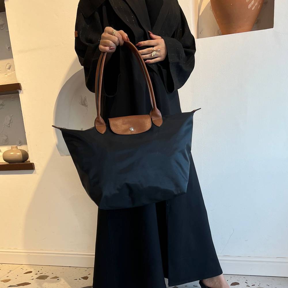 لونج شامب اسود مع بني - مقاس XL