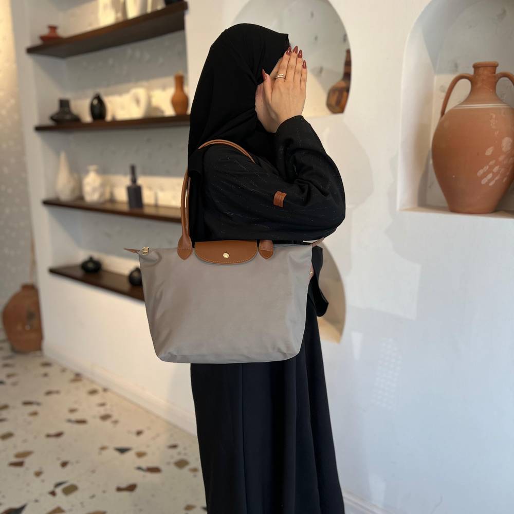 لونج شامب رمادي مع بني مقاس -M