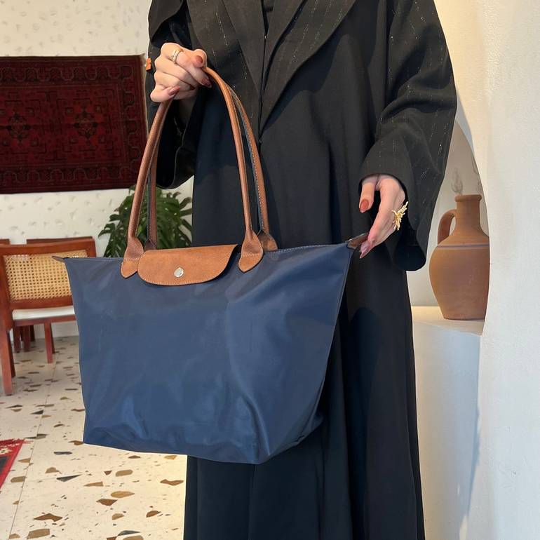 لونج شامب كحلي مع بني - مقاس XL