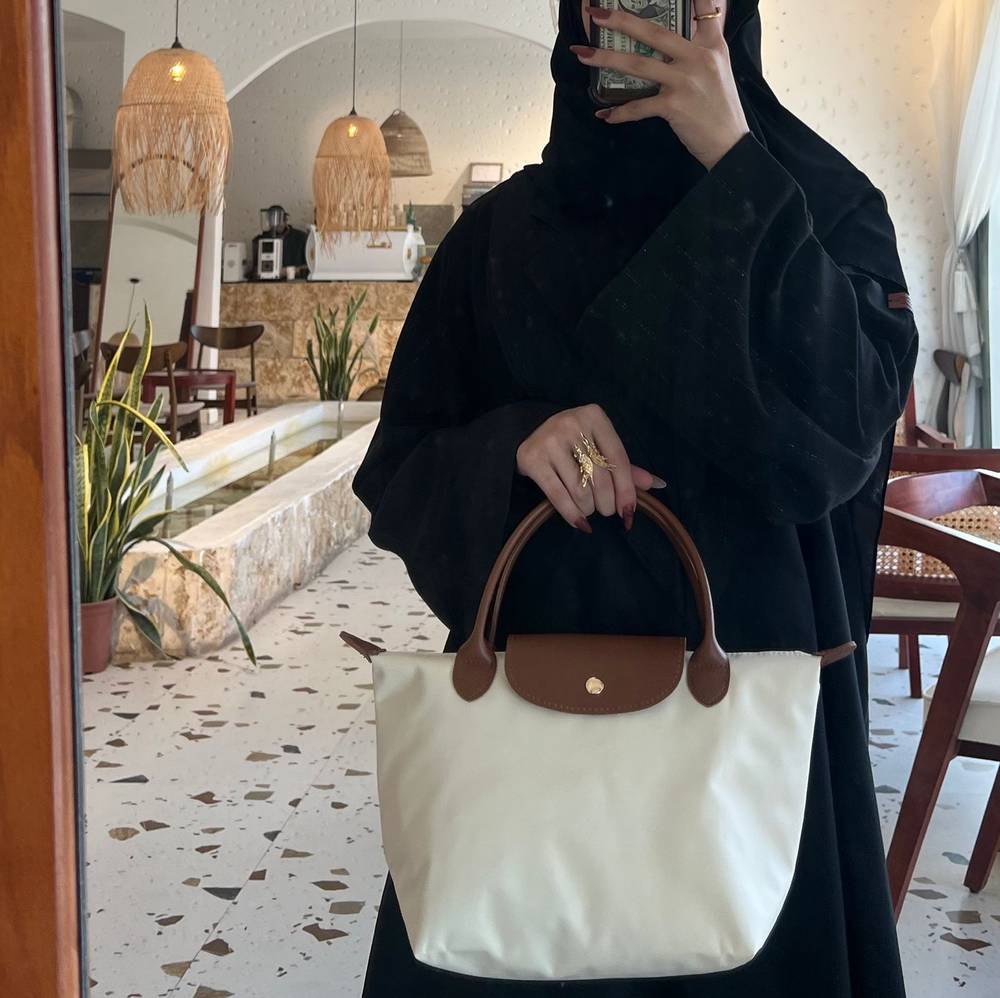 لونج شامب اوف وايت مع بني مقاس -M