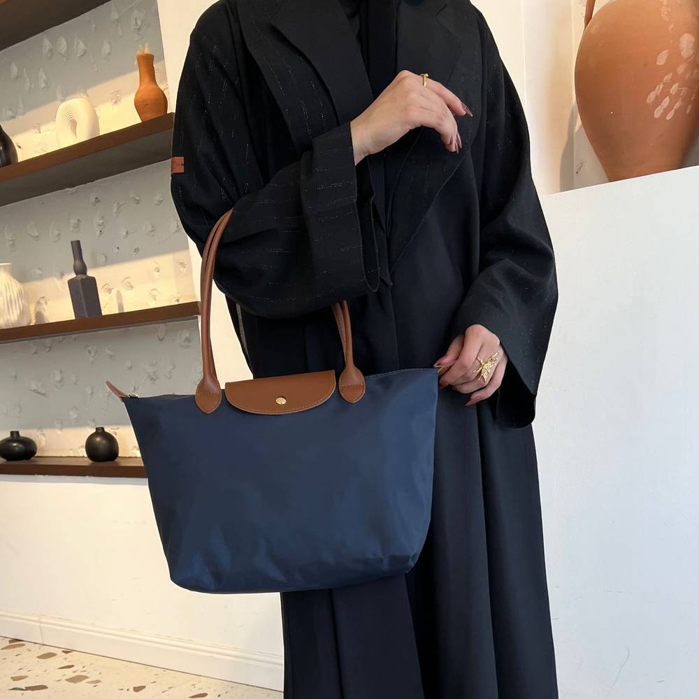 لونج شامب كحلي مع بني مقاس - L
