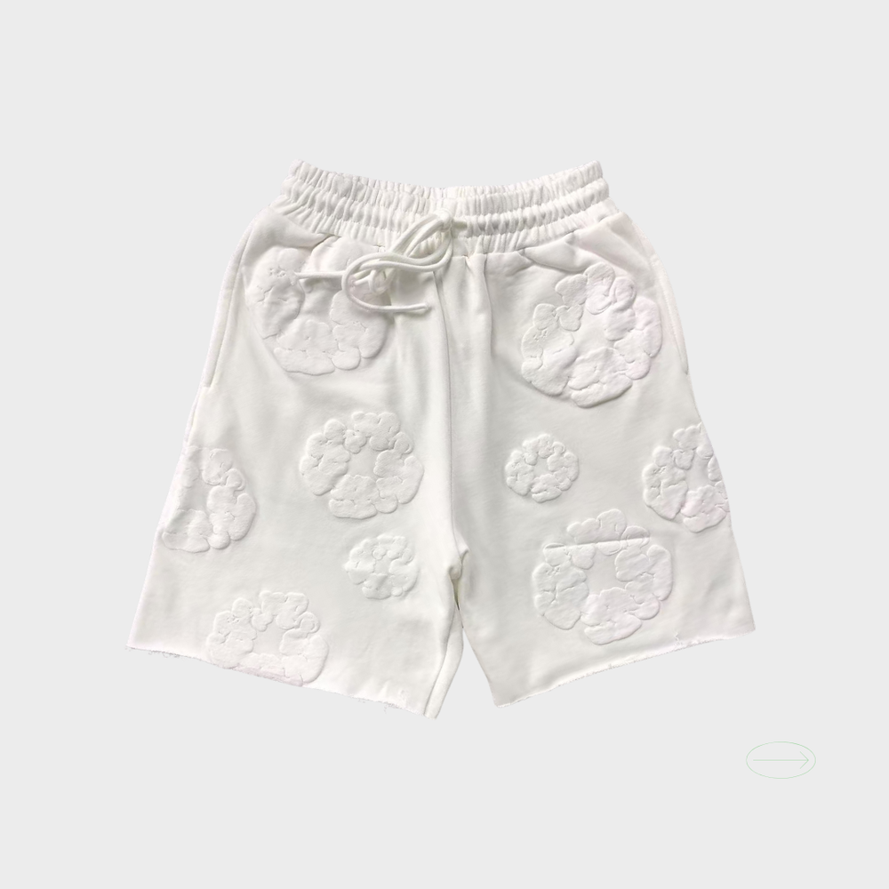 denim tears White white label short