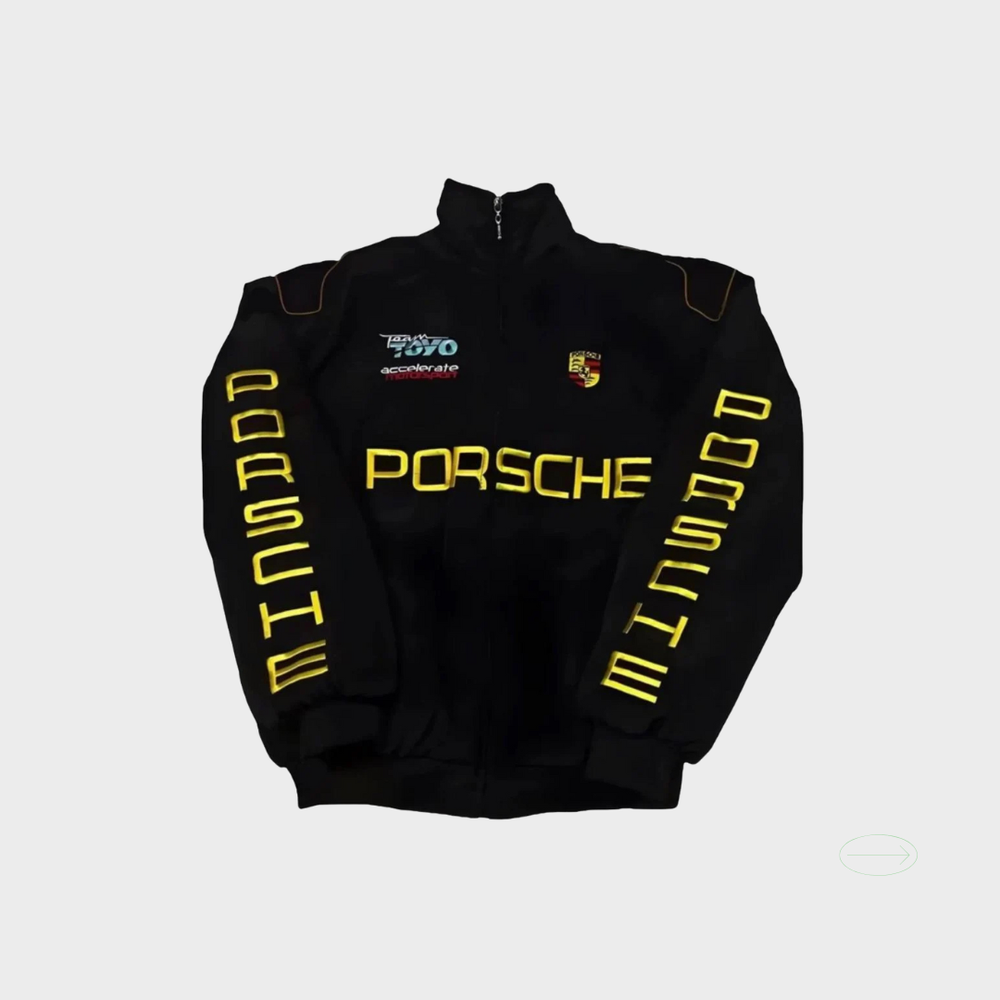 Porsche Legacy Track Jacket – Black/Yellow Edition