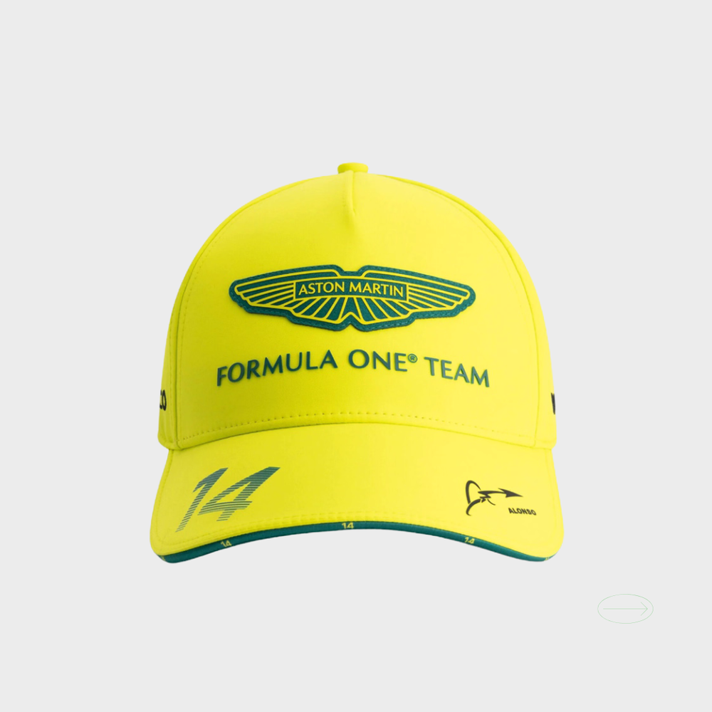 Aston Martin F1 Cap – Alonso Signature Edition #14 (Yellow Surge)