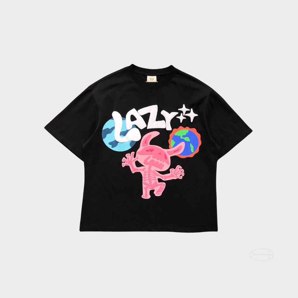 Broken Planet Lazy Black T-shirt 