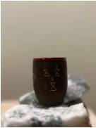 handmade cup with inscriptions of the Hima wells, made from high-quality Italian clay- Khazaf Amlaa