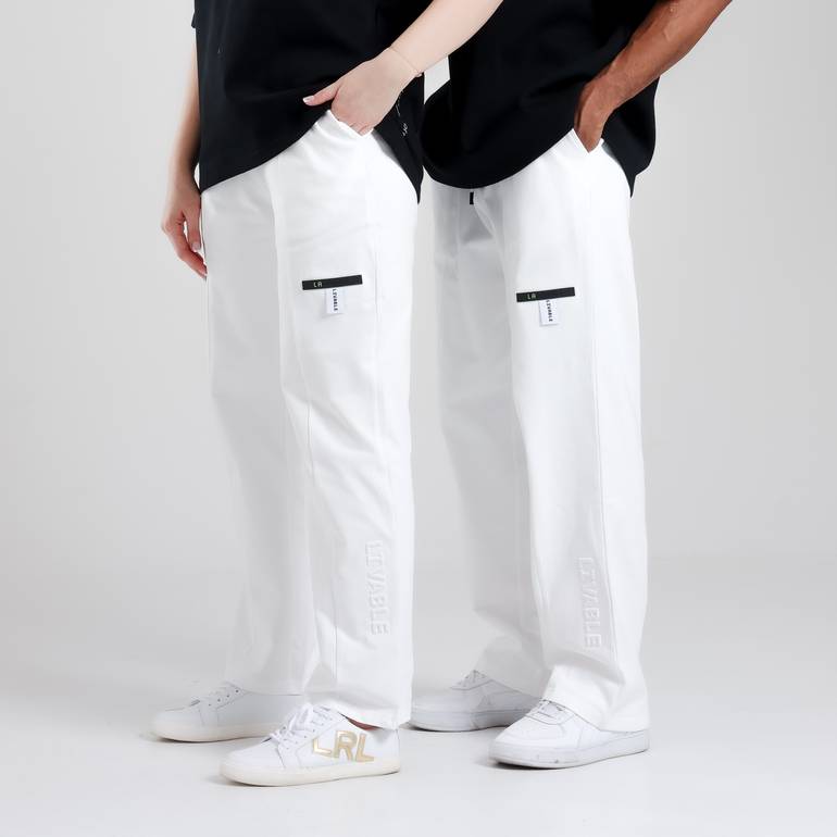 Pleated Pants (White) - L