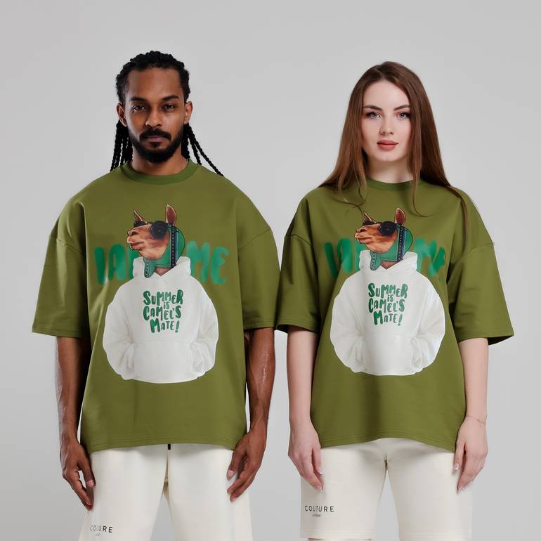 Summer Camel T-shirt Super Oversize (Olive) - XXL