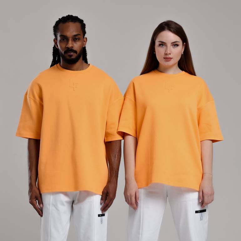  LF simple Oversize T-Shirt (Orange) - XXL
