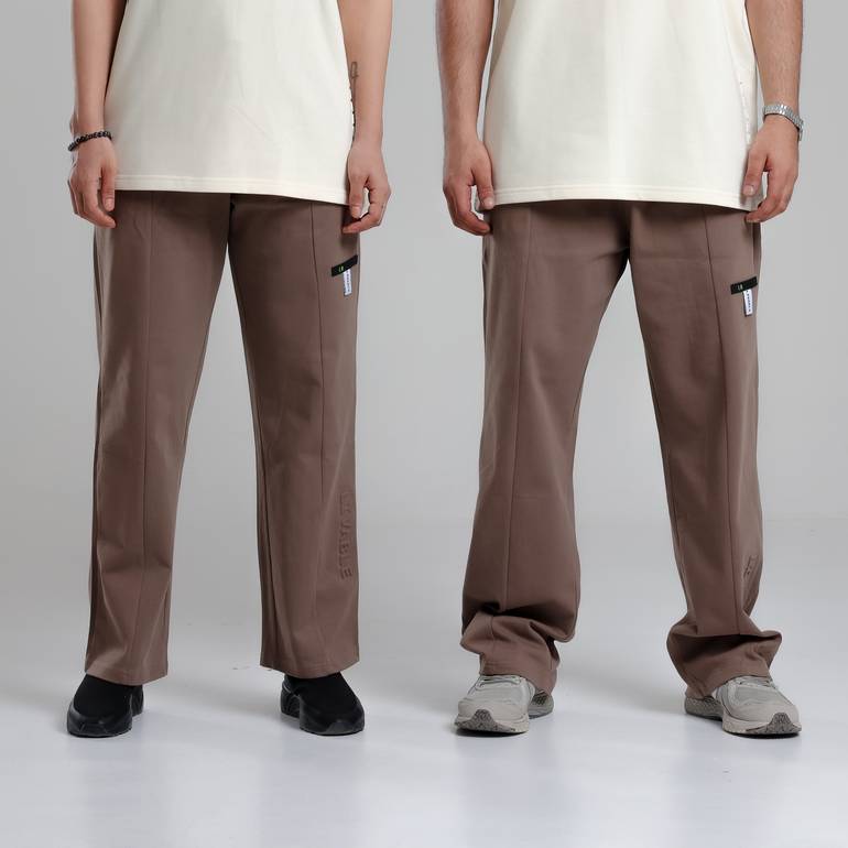 Pleated Pants (Brown) - XXL