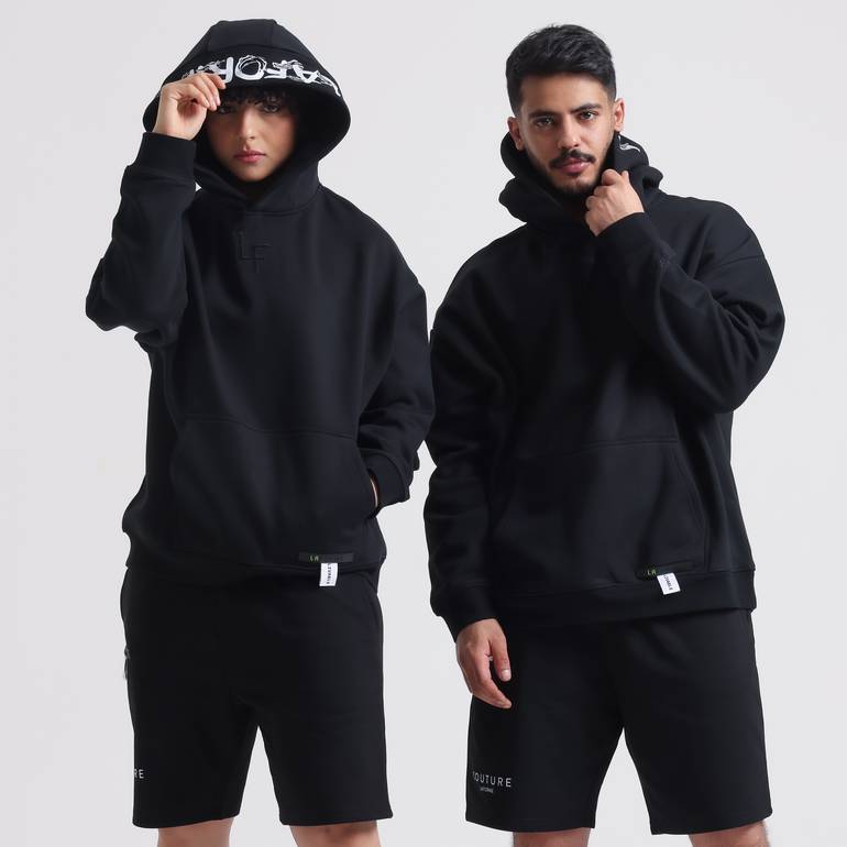  Simple Hoodie Oversize (Black) - XXL