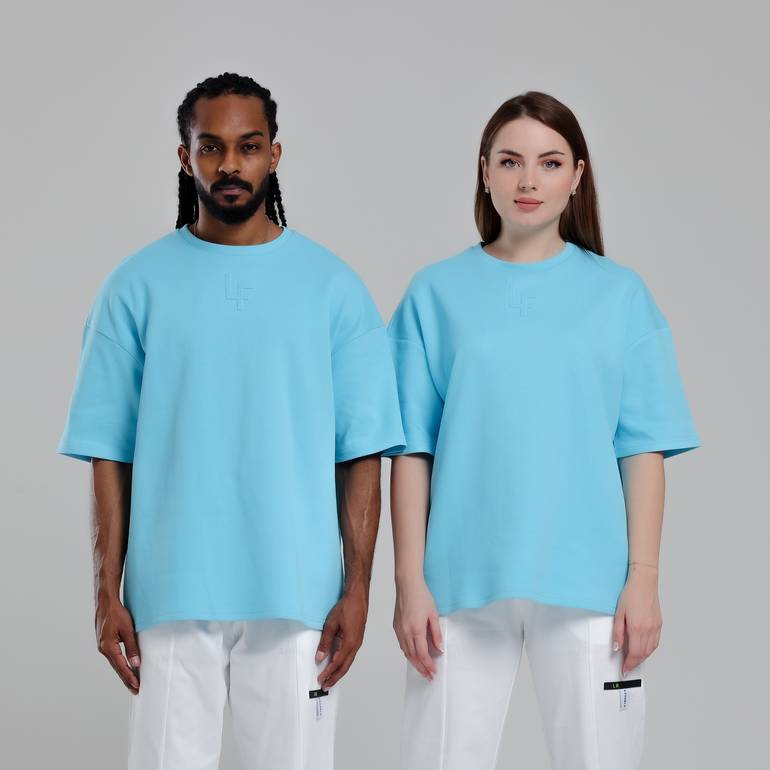 LF simple Oversize T-Shirt (Light Blue) - XXL
