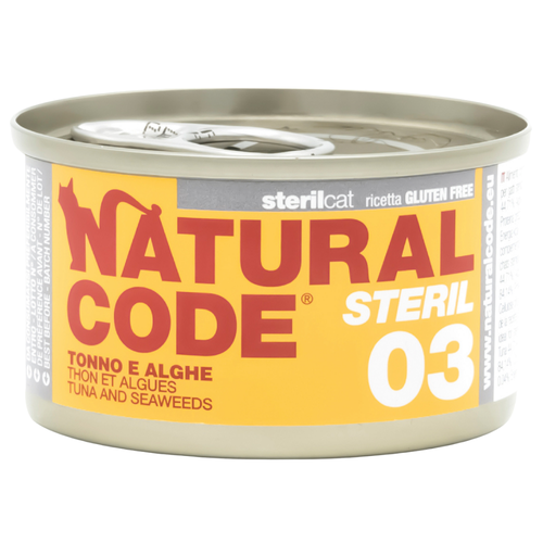 Natural Code ST03 Cans Tuna and Seaweeds for Cats 85g