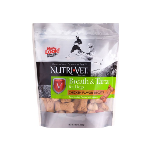 Nutri-Vet Breath & Tartar Biscuits Chicken Dogs 553g #387139