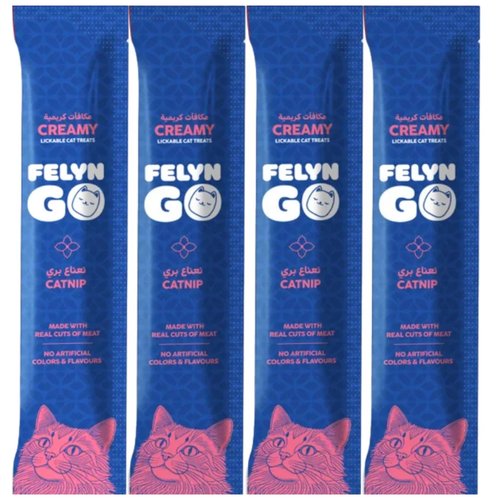 Felyn Go Creamy Lickable Treats Catnip Sachet 4x15g