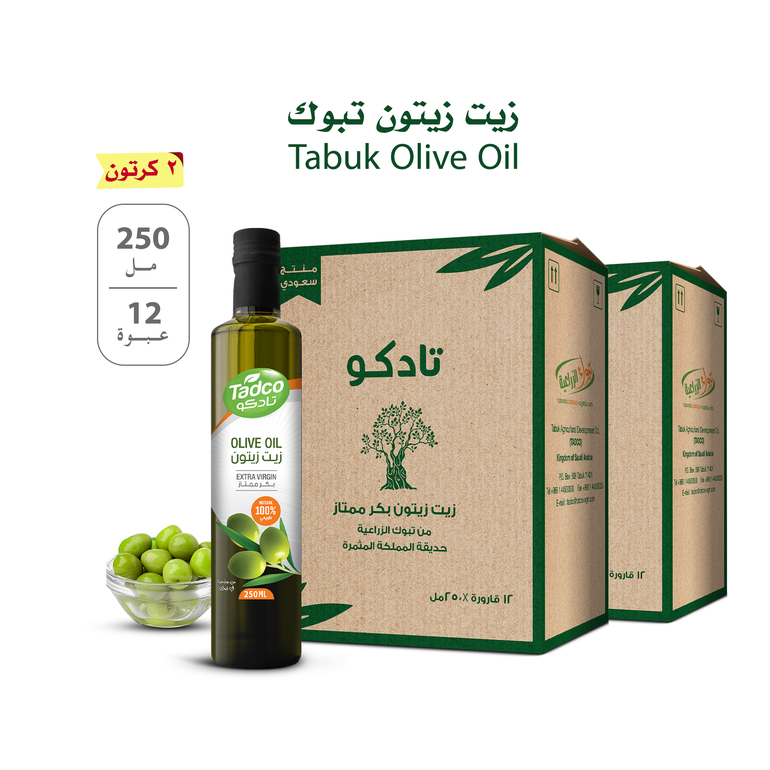 2 كرتون زيت زيتون تبوك - بريميوم 250 مل (6 لتر)