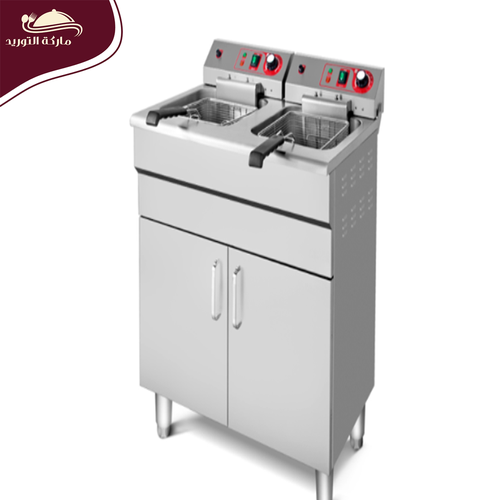 قلاية بطاطس 16لتر حوضين بطاولة قائم