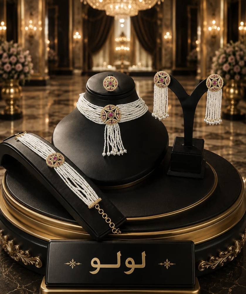 طقم زركون لولو 4 قطع مع علبة فخمة