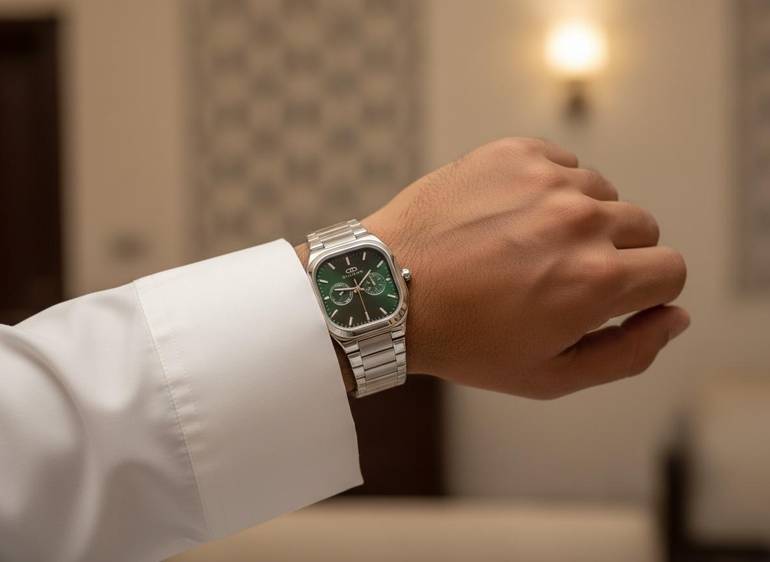 ساعة رجالي ضد الماء مع علبة فخمة