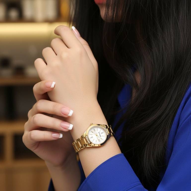 ساعة نسائية سالستيل ضد الماء مع علبة فخمة