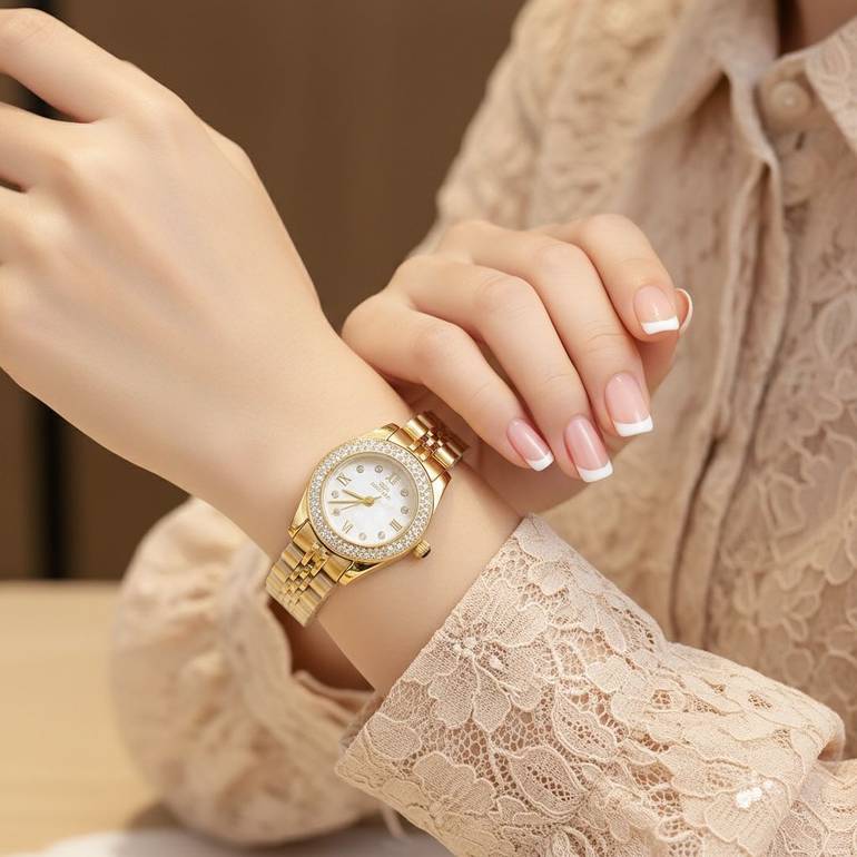 ساعة نسائية ضد الماء مع علبة فخمة