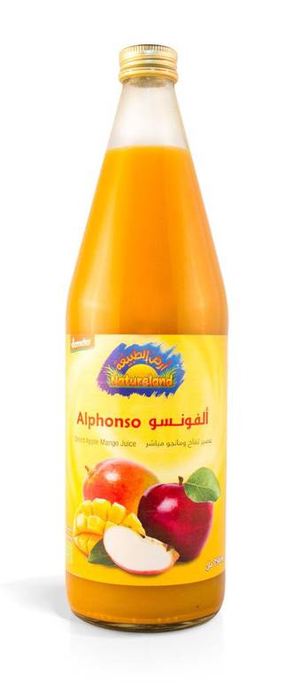 عصير ألفونسو - تفاح و مانجو عضوي - 750 مل - أرض الطبيعة