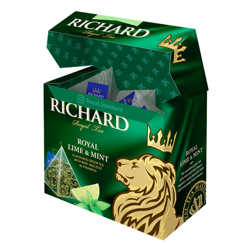 شاي أخضر بالليمون والنعناع ومخصصة للنقع 20كيس من ريتشارد رويال