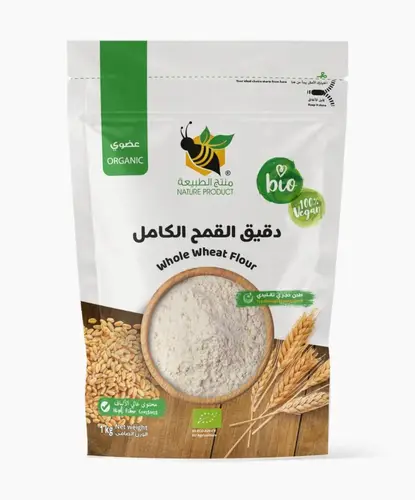 دقيق القمح الكامل العضوي 1 كجم منتج الطبيعة