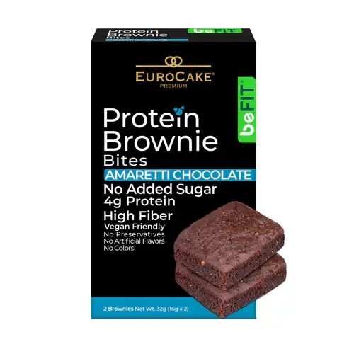 يورو كيك بريميوم قضمات بروتين براوني نباتي بدون سكر مضاف 32جم