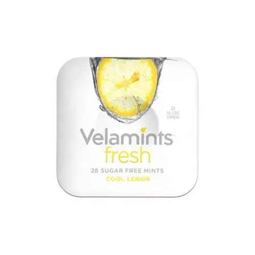 Velamints نكهة الليمون البارد المنعش - حلوى النعناع الخالية من السكر لتنفس منعش، خالية من الأسبارتام ومحلاة بستيفيا - 20 جم - ليمون