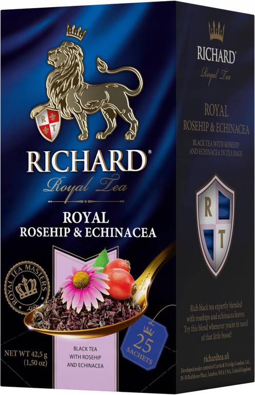 أكياس شاي أسود مع ثمر الورد و إشنسا ملكي 25كيس ريتشارد رويال