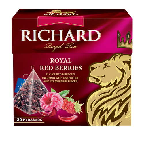 أكياس الكركديه بنكهة التوت الأحمر ومخصصة للنقع 20كيس من ريتشارد رويال