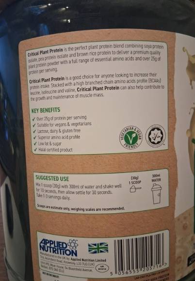 Applied Nutrition - Critical Plant Protein Powder - 1.8kg