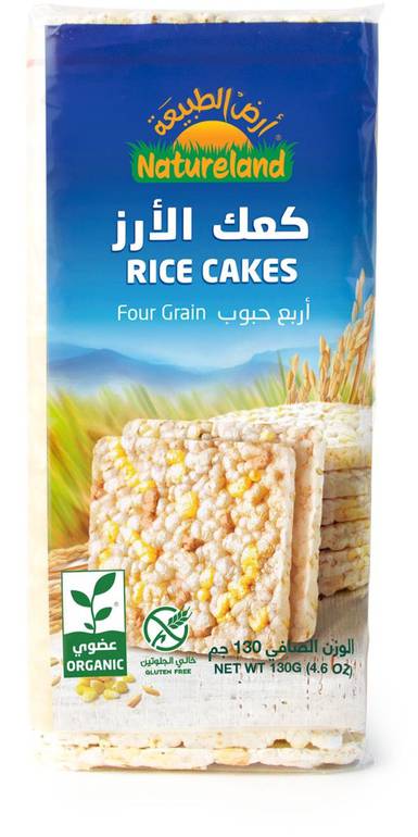 كعك الأرز - أربع حبوب 130جم أرض الطبيعة