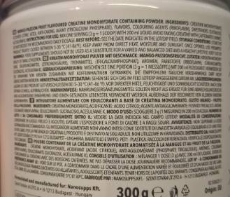 NANO SUPPS Creatine Monohydrate Mango Passion Fruit 300g