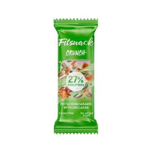 fitsnack بروتين كرانش 27% بروتين كولاجين - فستق كراميل