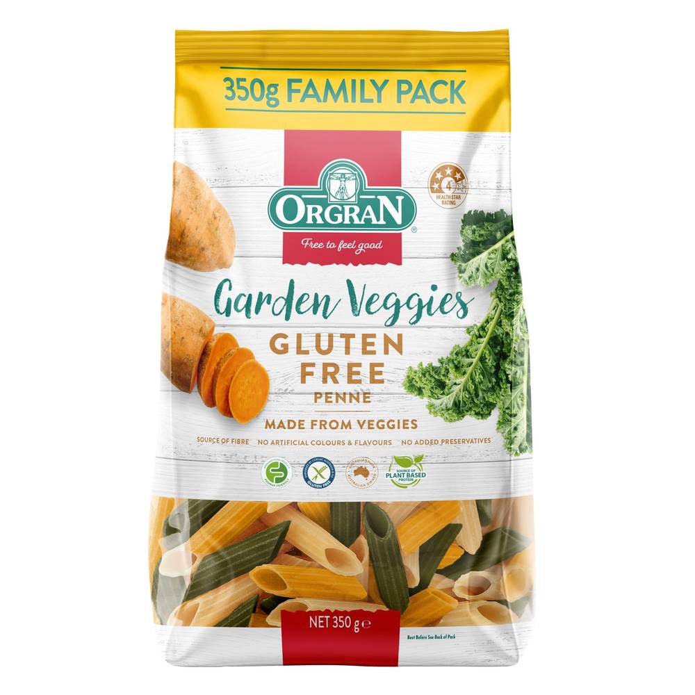 Orgran Garden Veggies Penne Pasta, Gluten Free 350g