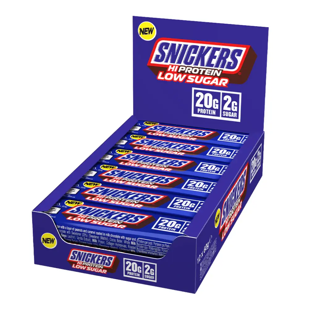 (Pack of 12) Snickers Hi Protein Low Sugar Dark Chocolate Bars 57g