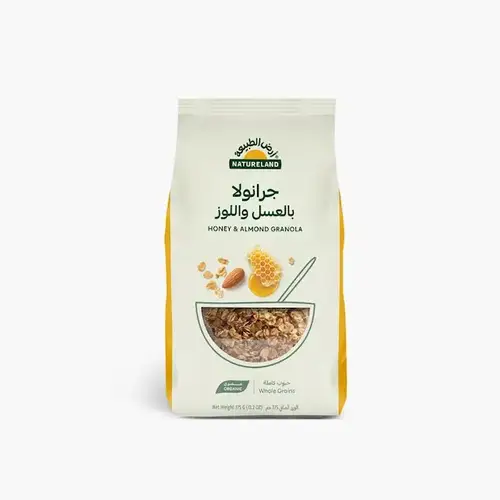 جرانولا بالعسل واللوز 375جم عضوي ارض الطبيعة
