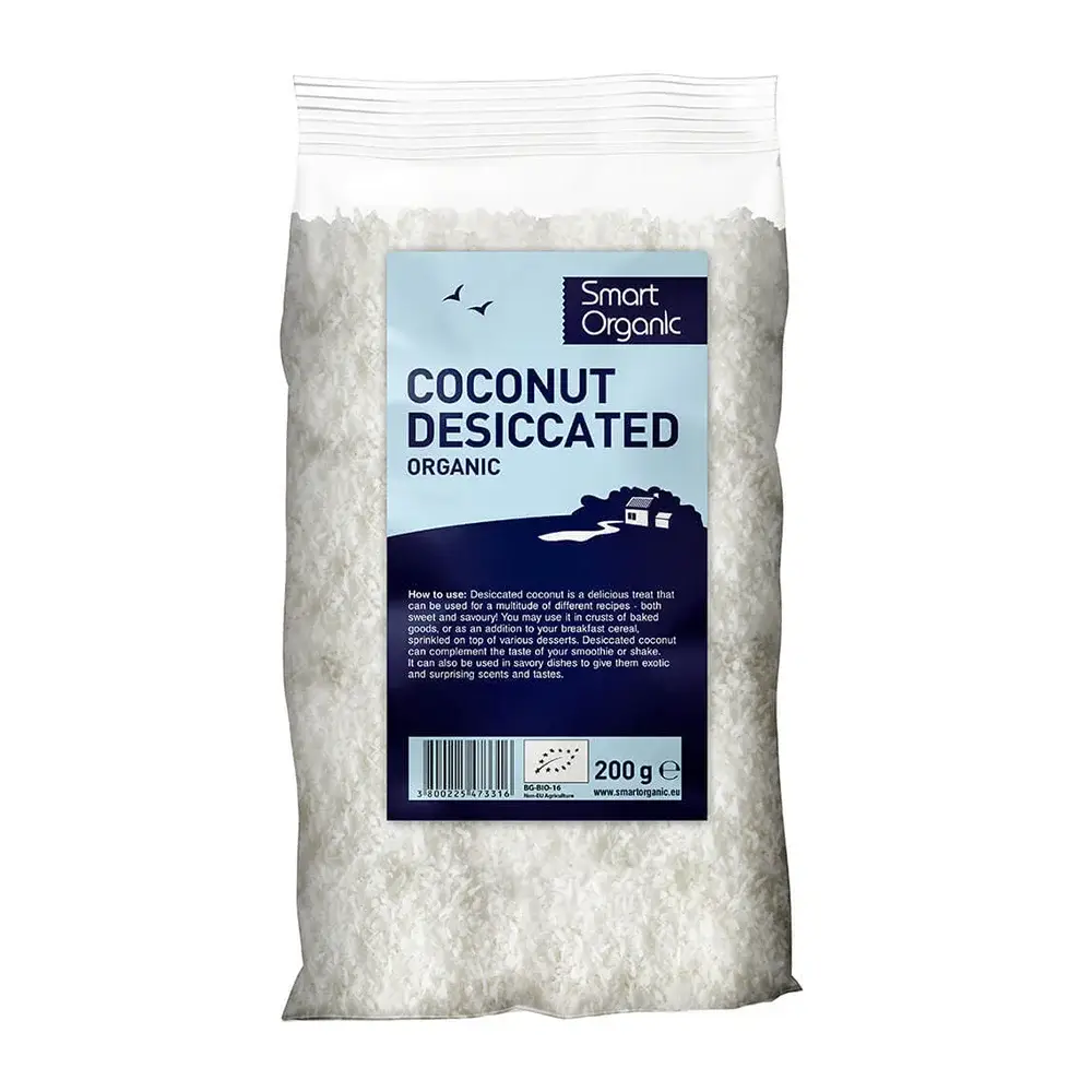 Organic Shredded Coconut - Smart Organic - 200g