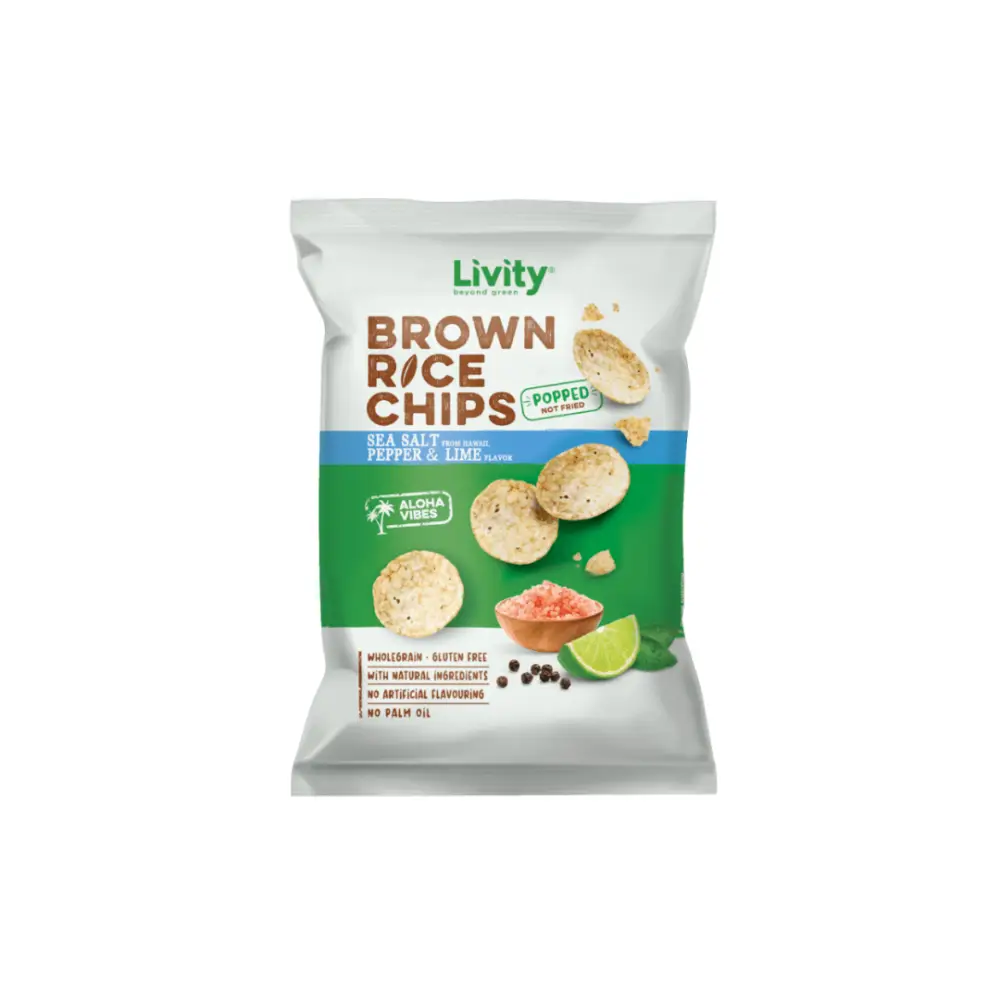 Levity Brown Rice Chips Sea Salt Pepper & Lemon Gluten-Free 60g