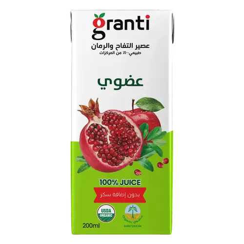 عصير رمان و تفاح عضوي - 200 مل - قرانتي