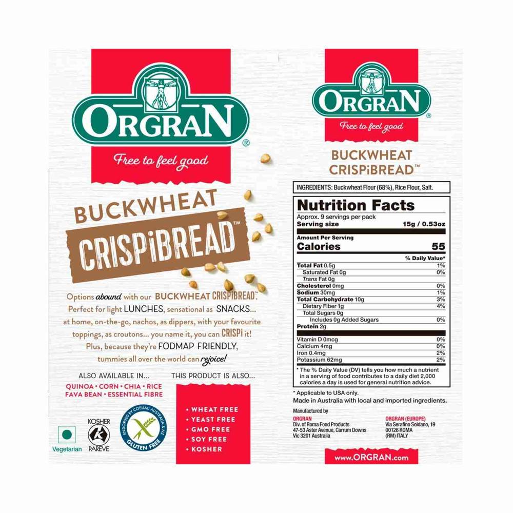 Orgran Buckwheat Crispibread 125g