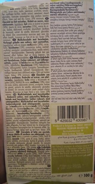 Sweet Switch Belgian Milk Chocolate & Hazelnuts 100 Gm